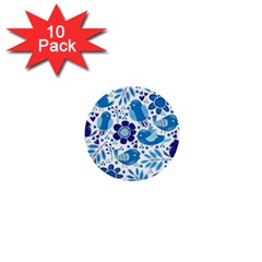 Pattern-with-birds 1  Mini Buttons (10 Pack) 