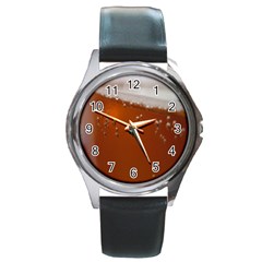 Bubble Beer Round Metal Watch by artworkshop