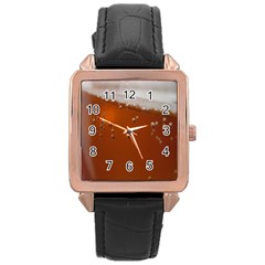 Bubble Beer Rose Gold Leather Watch  by artworkshop