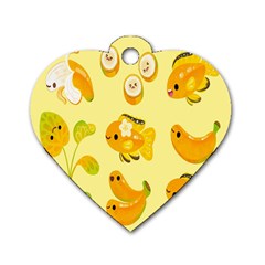 Banana Cichlid Dog Tag Heart (one Side)