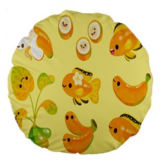 Banana Cichlid Large 18  Premium Round Cushions by artworkshop