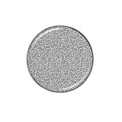 Black And White Hello Text Motif Random Pattern Hat Clip Ball Marker (4 Pack) by dflcprintsclothing
