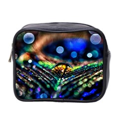 Peacock Feather Drop Mini Toiletries Bag (two Sides) by artworkshop