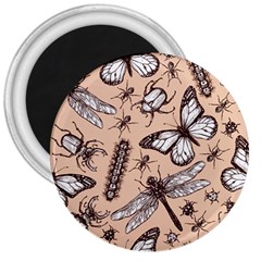 Vintage-drawn-insect-seamless-pattern 3  Magnets