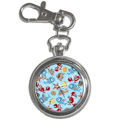 Seamless-pattern-funny-marine-animals-cartoon Key Chain Watches by Jancukart