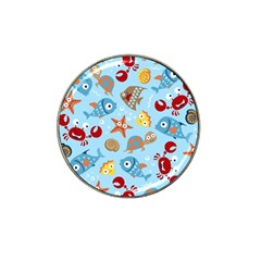 Seamless-pattern-funny-marine-animals-cartoon Hat Clip Ball Marker (4 Pack)