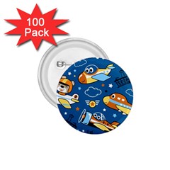 Seamless-pattern-with-nice-planes-cartoon 1 75  Buttons (100 Pack) 