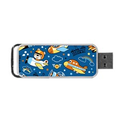 Seamless-pattern-with-nice-planes-cartoon Portable Usb Flash (two Sides) by Jancukart