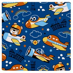 Seamless-pattern-with-nice-planes-cartoon Uv Print Square Tile Coaster  by Jancukart