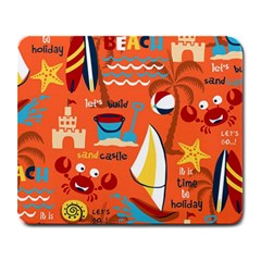 Seamless-pattern-vector-beach-holiday-theme-set Large Mousepads