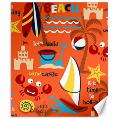 Seamless-pattern-vector-beach-holiday-theme-set Canvas 20  X 24 