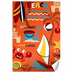 Seamless-pattern-vector-beach-holiday-theme-set Canvas 20  X 30  by Jancukart