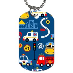 Seamless-pattern-vector-rescue-team-cartoon Dog Tag (one Side)