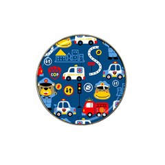 Seamless-pattern-vector-rescue-team-cartoon Hat Clip Ball Marker (10 Pack)