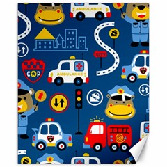 Seamless-pattern-vector-rescue-team-cartoon Canvas 16  X 20 