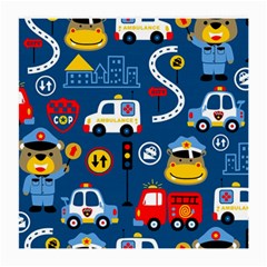 Seamless-pattern-vector-rescue-team-cartoon Medium Glasses Cloth