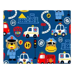 Seamless-pattern-vector-rescue-team-cartoon Double Sided Flano Blanket (large)  by Jancukart