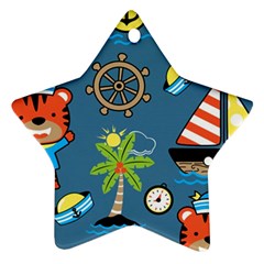 Seamless-pattern-with-sailing-cartoon Ornament (star)