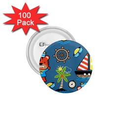 Seamless-pattern-with-sailing-cartoon 1 75  Buttons (100 Pack) 