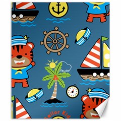 Seamless-pattern-with-sailing-cartoon Canvas 8  X 10 