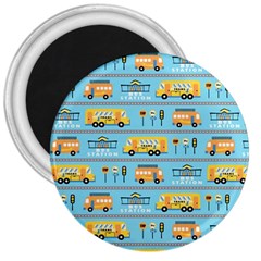 Buses-cartoon-pattern-vector 3  Magnets