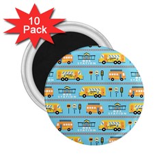 Buses-cartoon-pattern-vector 2 25  Magnets (10 Pack) 