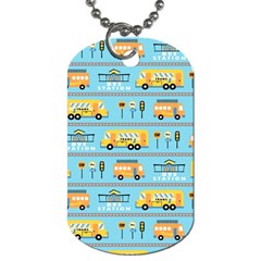 Buses-cartoon-pattern-vector Dog Tag (one Side)