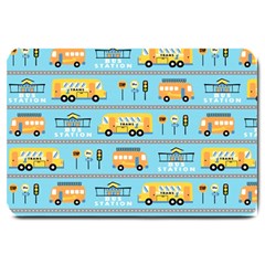 Buses-cartoon-pattern-vector Large Doormat 