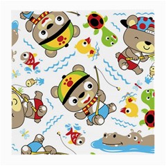 Vector-seamless-pattern-cute-fishing-animals-cartoon Medium Glasses Cloth