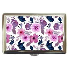 Purple-flower-butterfly-with-watercolor-seamless-pattern Cigarette Money Case