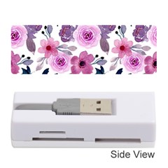 Purple-flower-butterfly-with-watercolor-seamless-pattern Memory Card Reader (stick) by Jancukart