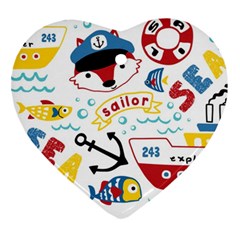 Seamless-pattern-vector-sailing-equipments-cartoon Ornament (heart)