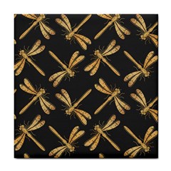 Golden-dragonfly-seamless-pattern-textile-design-wallpaper-wrapping-paper-scrapbooking Tile Coaster