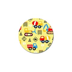 Seamless-pattern-vector-industrial-vehicle-cartoon Golf Ball Marker (10 Pack)