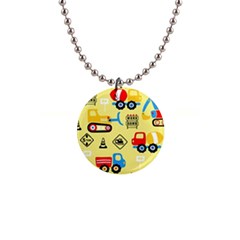 Seamless-pattern-vector-industrial-vehicle-cartoon 1  Button Necklace