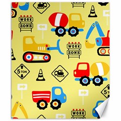 Seamless-pattern-vector-industrial-vehicle-cartoon Canvas 8  X 10 