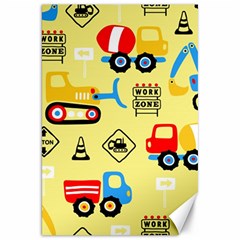 Seamless-pattern-vector-industrial-vehicle-cartoon Canvas 20  X 30 