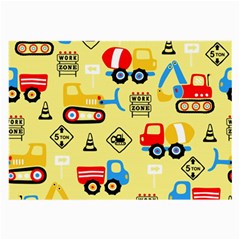 Seamless-pattern-vector-industrial-vehicle-cartoon Large Glasses Cloth