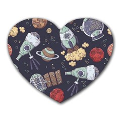 Hand-drawn-pattern-space-elements-collection Heart Mousepads