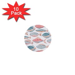 Hand-drawn-seamless-pattern-with-cute-fishes-doodle-style-pink-blue-colors 1  Mini Buttons (10 Pack) 