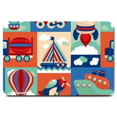 Toy-transport-cartoon-seamless-pattern-with-airplane-aerostat-sail-yacht-vector-illustration Large Doormat 