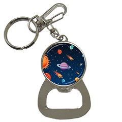 Background-template-with-bright-stars-dark-sky Bottle Opener Key Chain by Jancukart