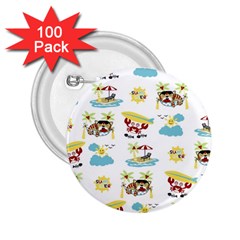 Vector-pattern-with-funny-animals-cartoon-summer-holiday-beach 2 25  Buttons (100 Pack) 