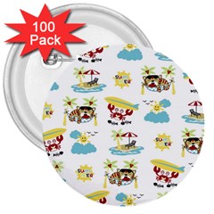 Vector-pattern-with-funny-animals-cartoon-summer-holiday-beach 3  Buttons (100 Pack) 