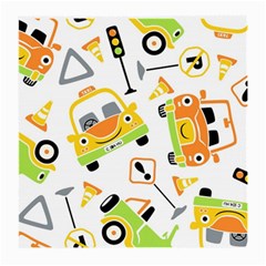 Seamless-pattern-vector-illustration-vehicles-cartoon Medium Glasses Cloth (2 Sides)