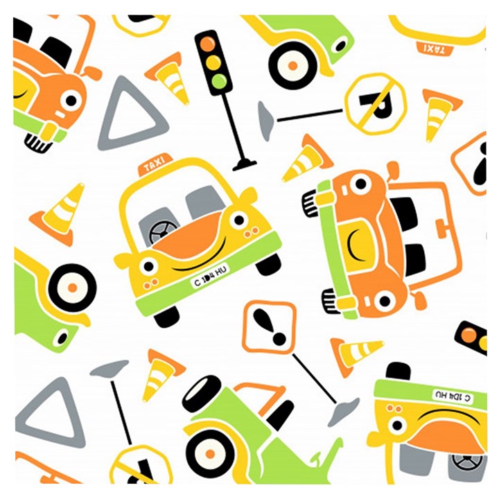 Seamless-pattern-vector-illustration-vehicles-cartoon Wooden Puzzle Square