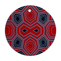 Abstract Pattern Geometric Backgrounds  Round Ornament (two Sides) by Eskimos