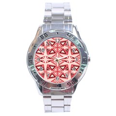 Abstract Pattern Geometric Backgrounds  Stainless Steel Analogue Watch by Eskimos