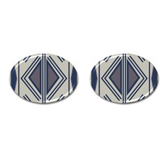 Abstract Pattern Geometric Backgrounds  Cufflinks (oval)