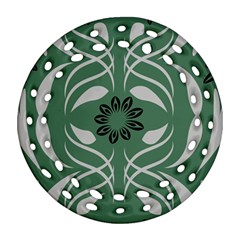 Folk Flowers Print Floral Pattern Ethnic Art Ornament (round Filigree) by Eskimos